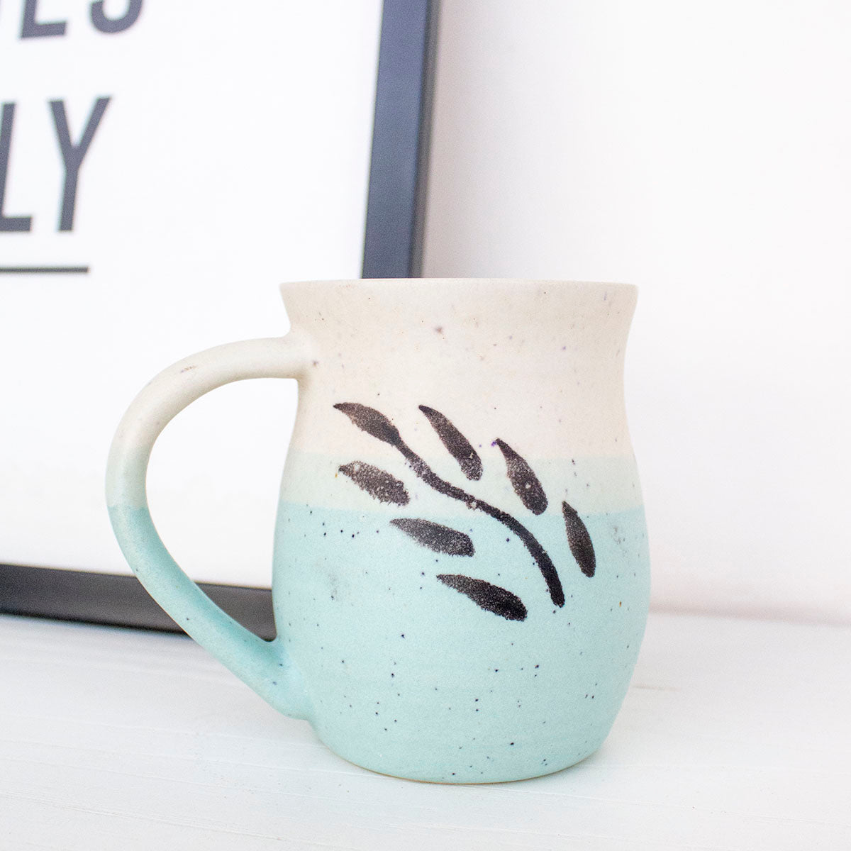 Leafy Blue Coffee Mug