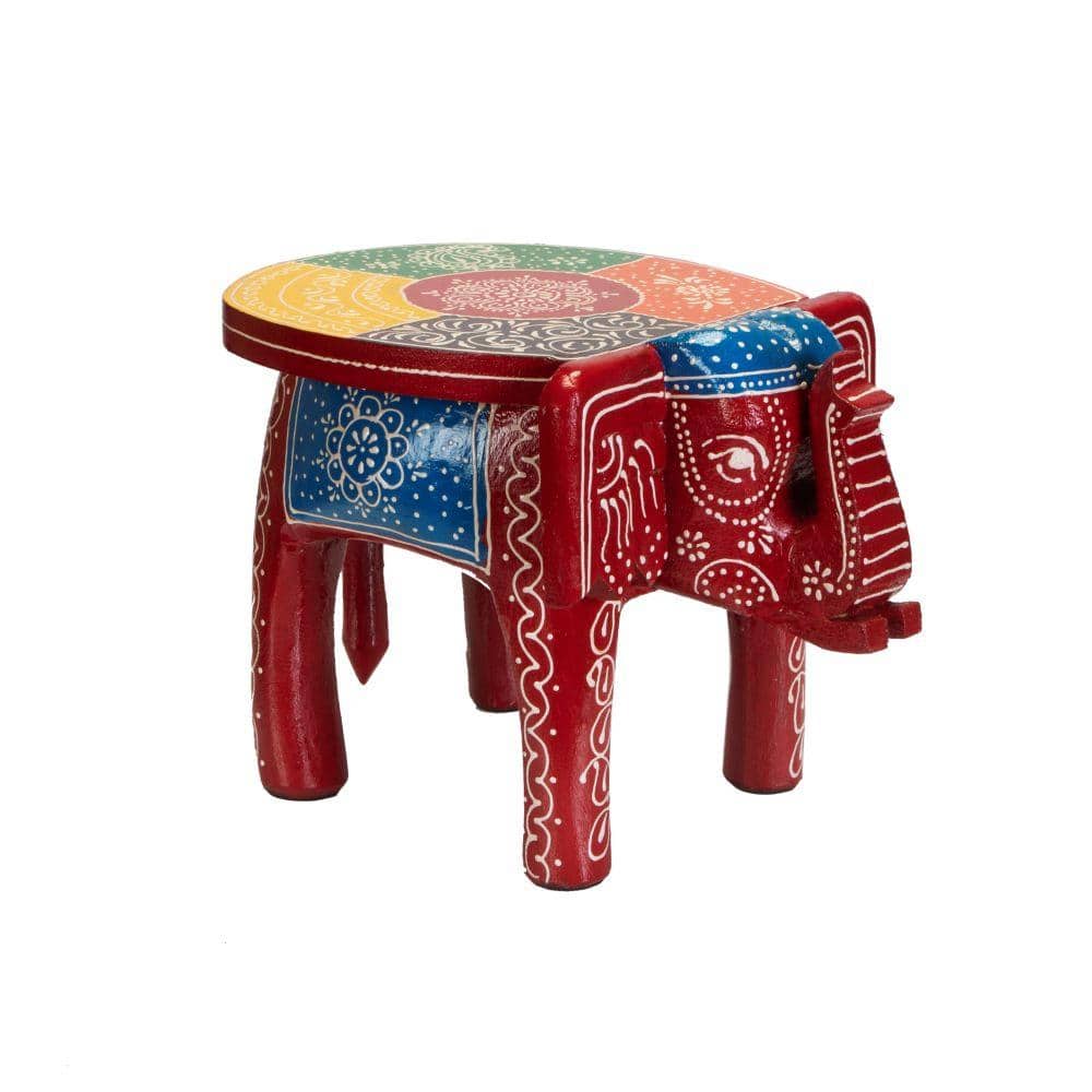 Li'l Elph Side Table or Stool - Hand-painted Furniture Decorative - Vibrant - Multicolour