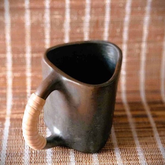 Longpi Black Pottery Trikon Coffee Mug - Large