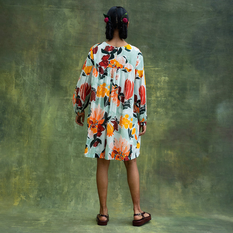 Upcycled Printed Dress | Oversized | Multicolour