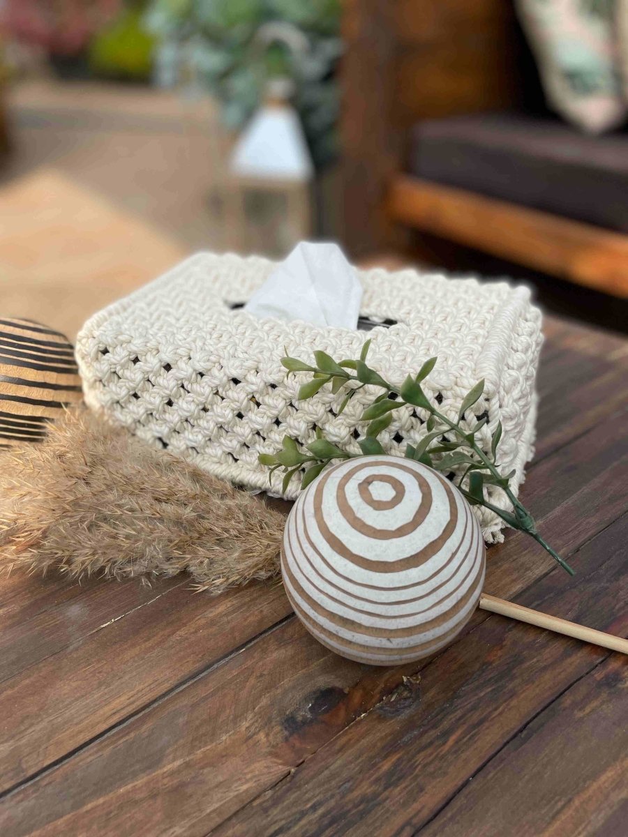 Macrame Tissue Box Cover