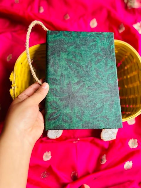 Matcha Green- Upcycled Fabric Handloom Journal-Hard-Bound