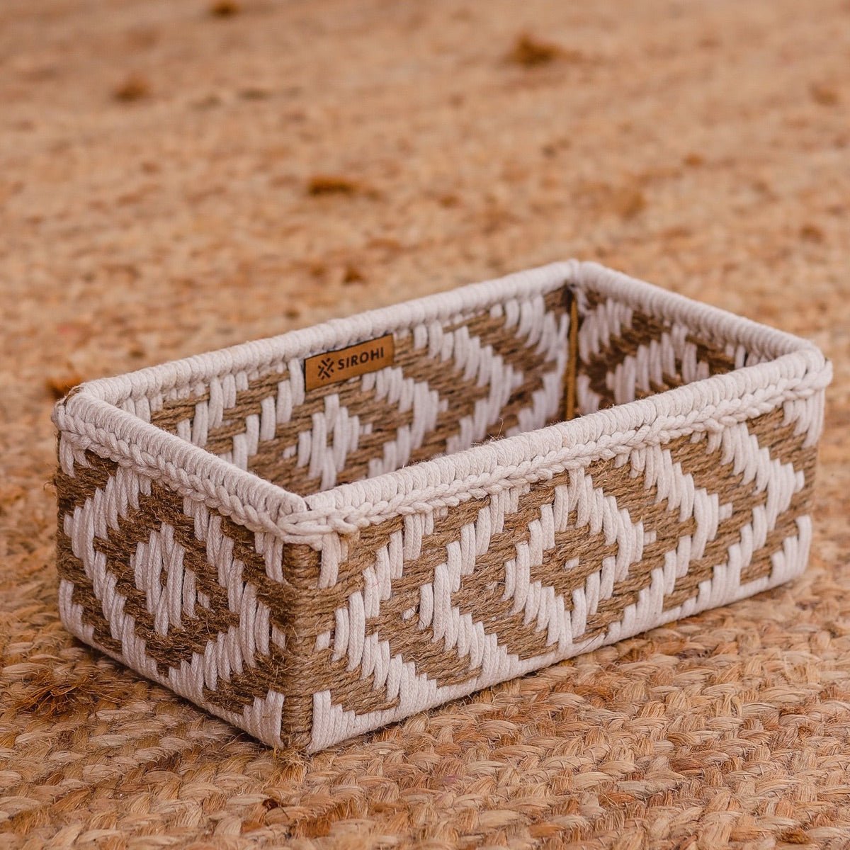 Memories Trinket Storage Tray - Jute & White