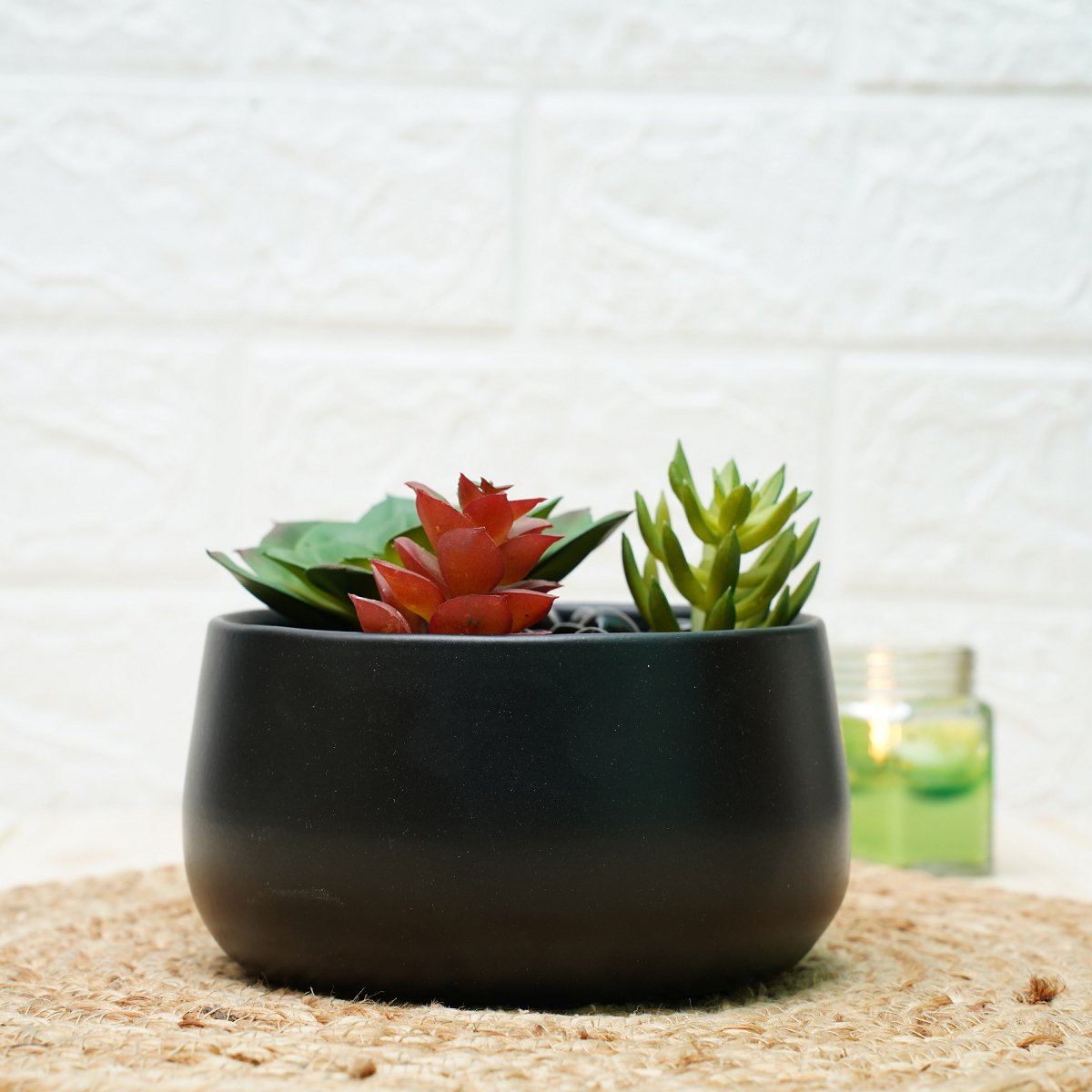 Metal Planters For Living Room- Black (Pack of 2)