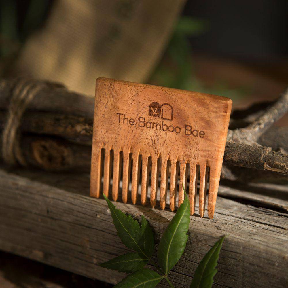 Mini Neem Comb For Detangling & Hair Growth |Handmade Pocket Comb