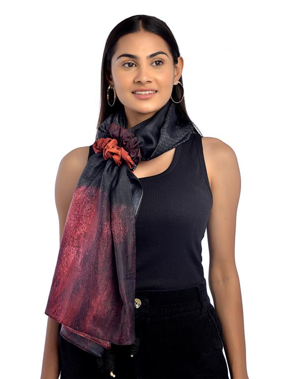 pure silk long scarf- CHERRY - House Of Prana