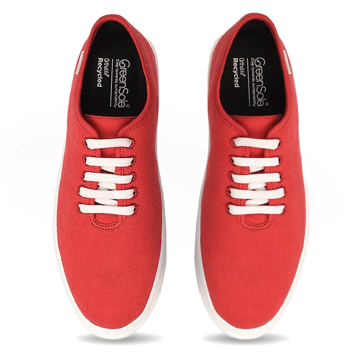 Minimal Red Mens Sneaker Lace Up