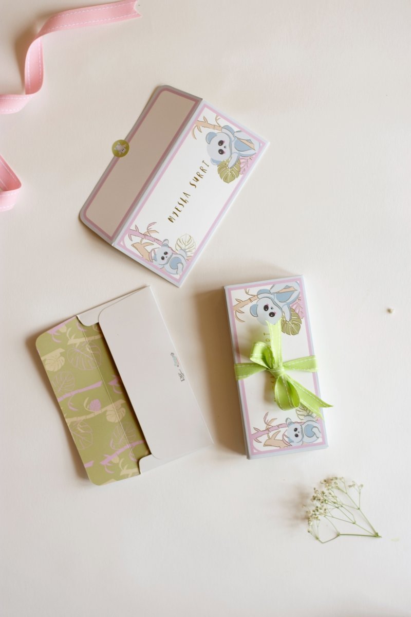 Money Envelopes - K for Koala | Pastel | 350 GSM Laminated Paper