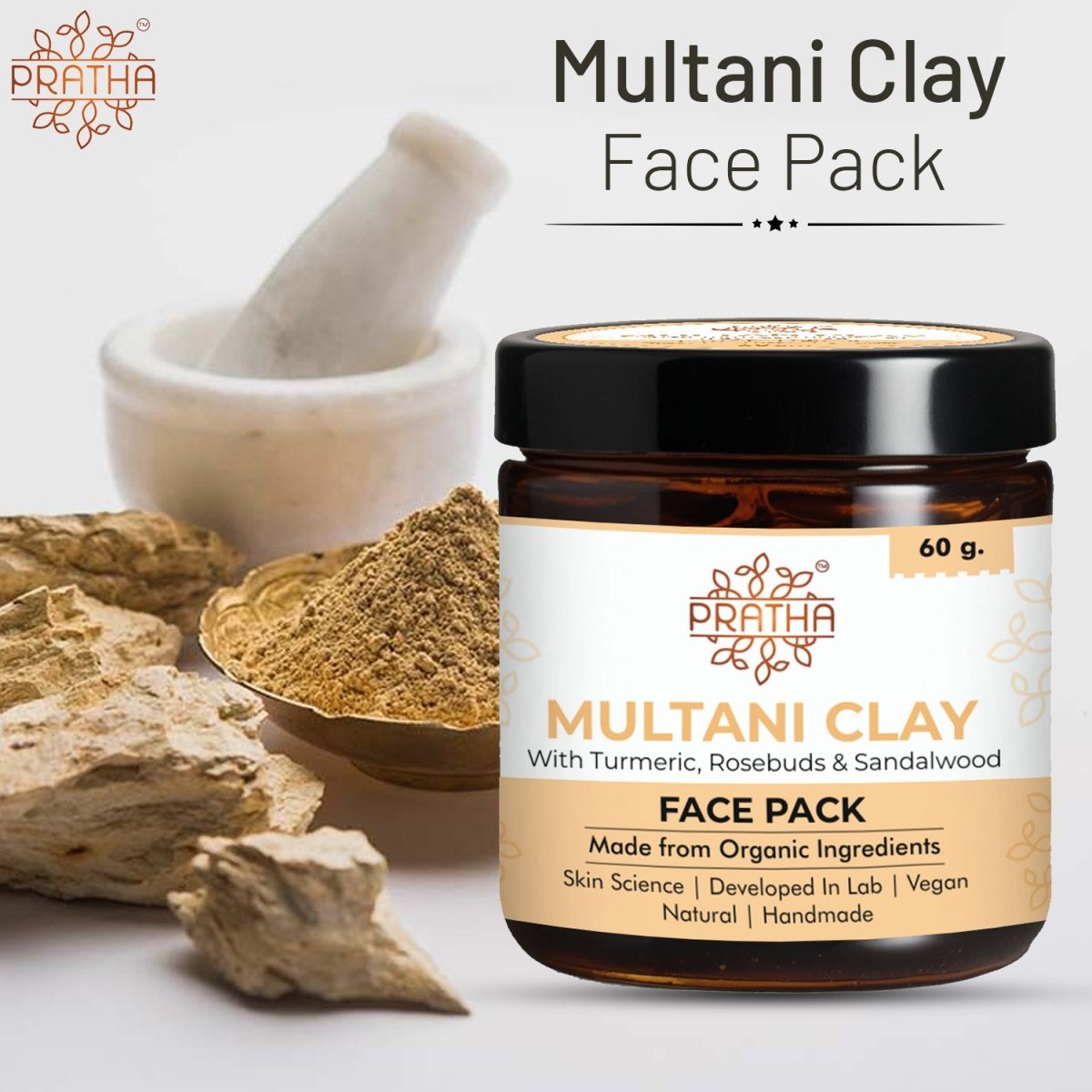 Multani Clay with turmeric and rosebuds (Pack of 2)