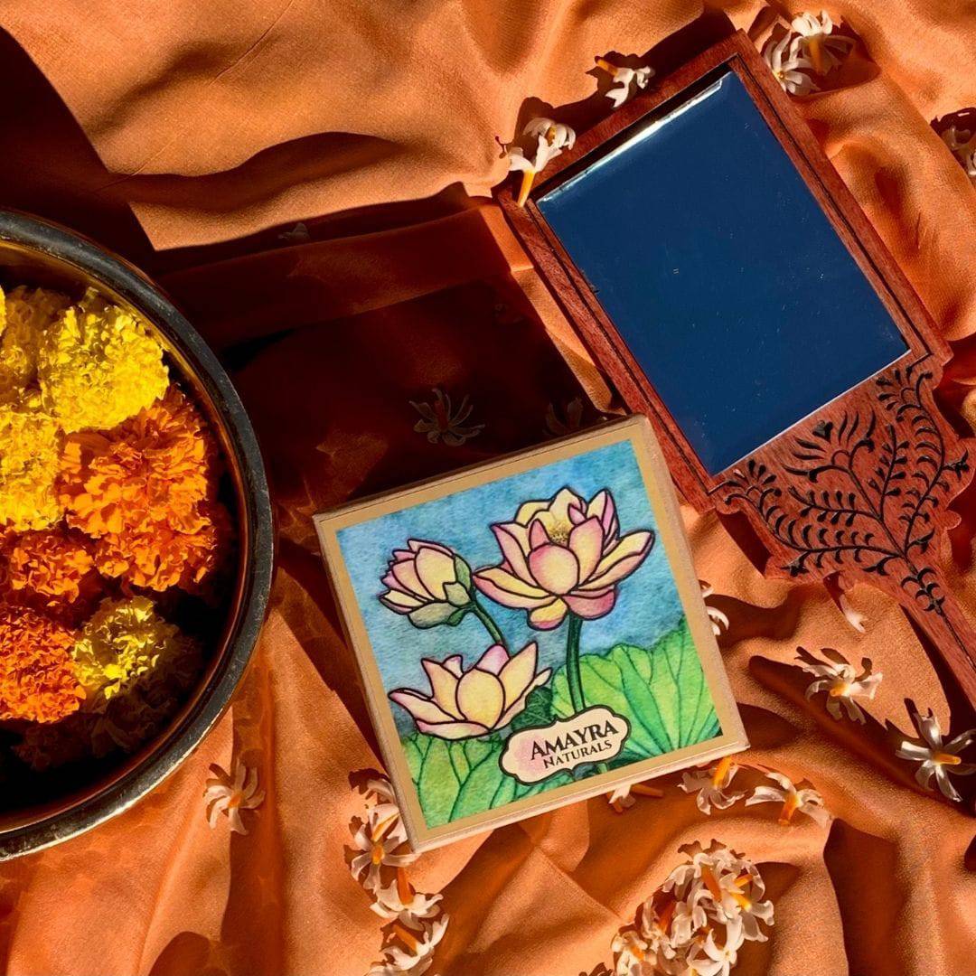 Nalini : Lotus Pichwai Art Box for Storage & Gifting