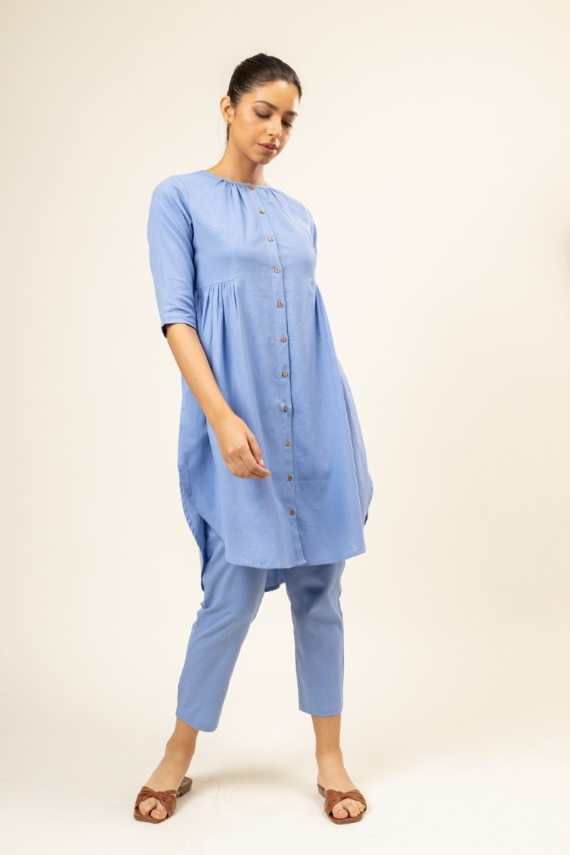 Naomi Blue Upcycled Cotton Tunic