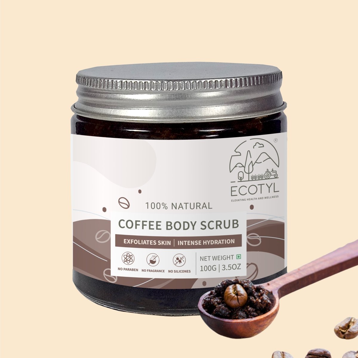 Natural Coffee Body Scrub | For Gentle Exfoliation | No Silicones & Mineral Oil | 100g