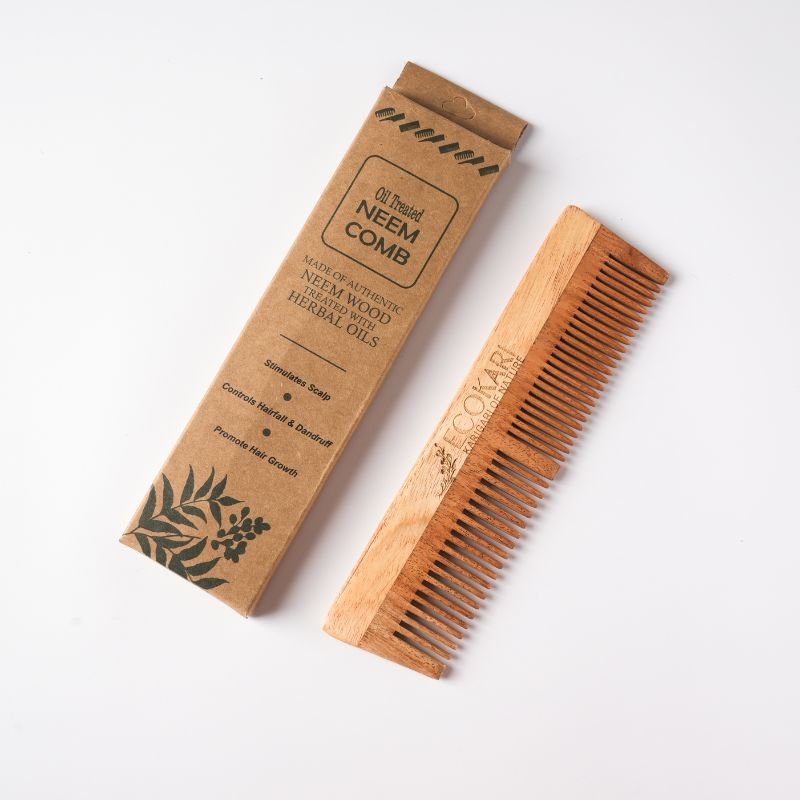 Natural Neem Wood Comb | Treated with Herbal Oils