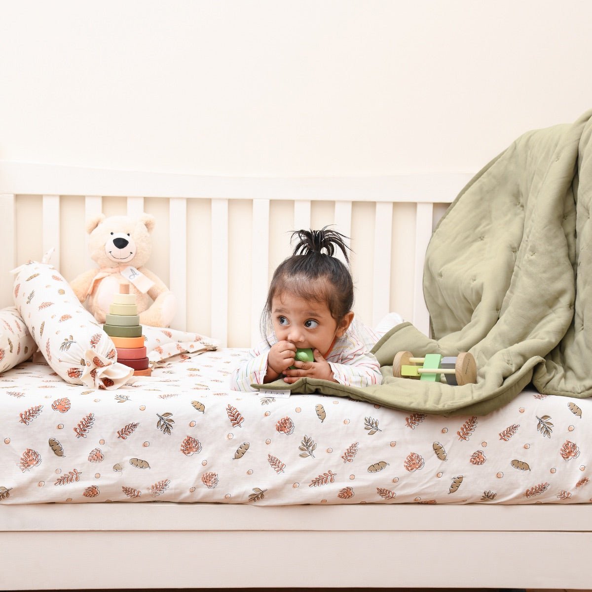 Naturally Dyed Organic Cotton Crib Set- Falling Leaves