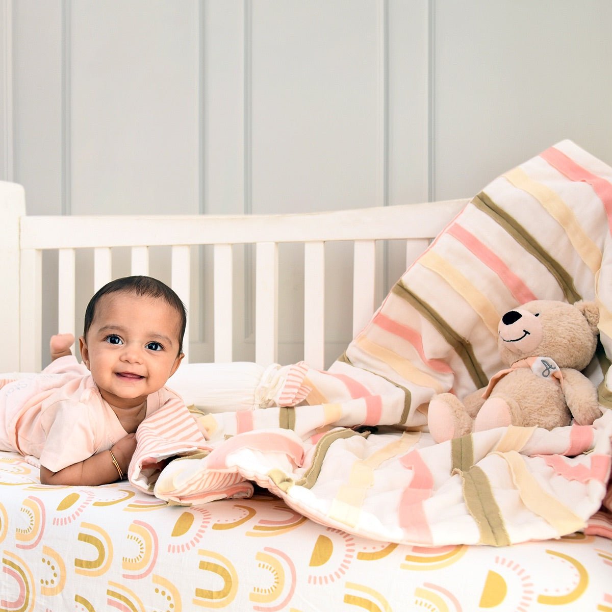 Naturally Dyed Organic Cotton Crib Set- You are my Sunshine