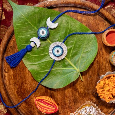 Nazarbattu Handmade Plantable Eco-friendly Rakhi Lumba Set with Roli-Chawal