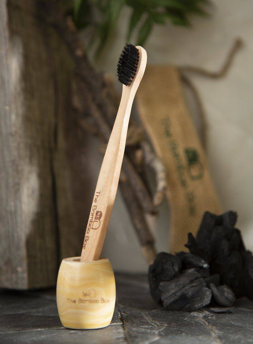 Neem Toothbrush | Set of 2 & 4 | Curve Handmade Handle with Charcoal Bristles