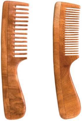 Neem Wood Comb - 1 Fine Tooth & 1 Wide Tooth