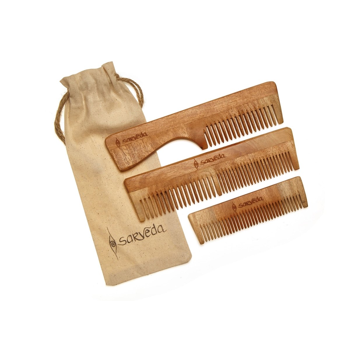 Neem Wood Comb with Anti-fungal & Anti-bacterial Properties for Healthy Hair and Scalp