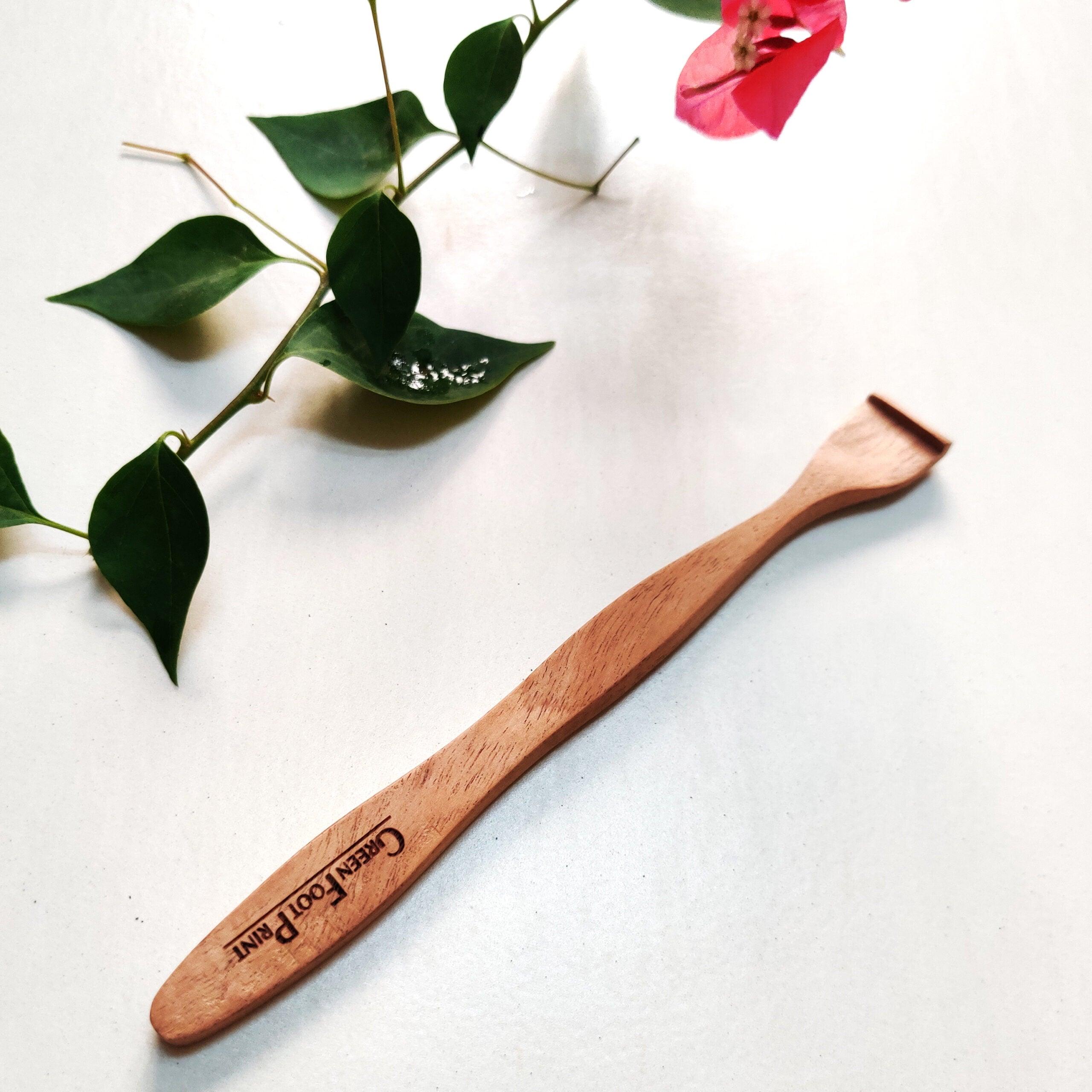 Neem wood tongue cleaner