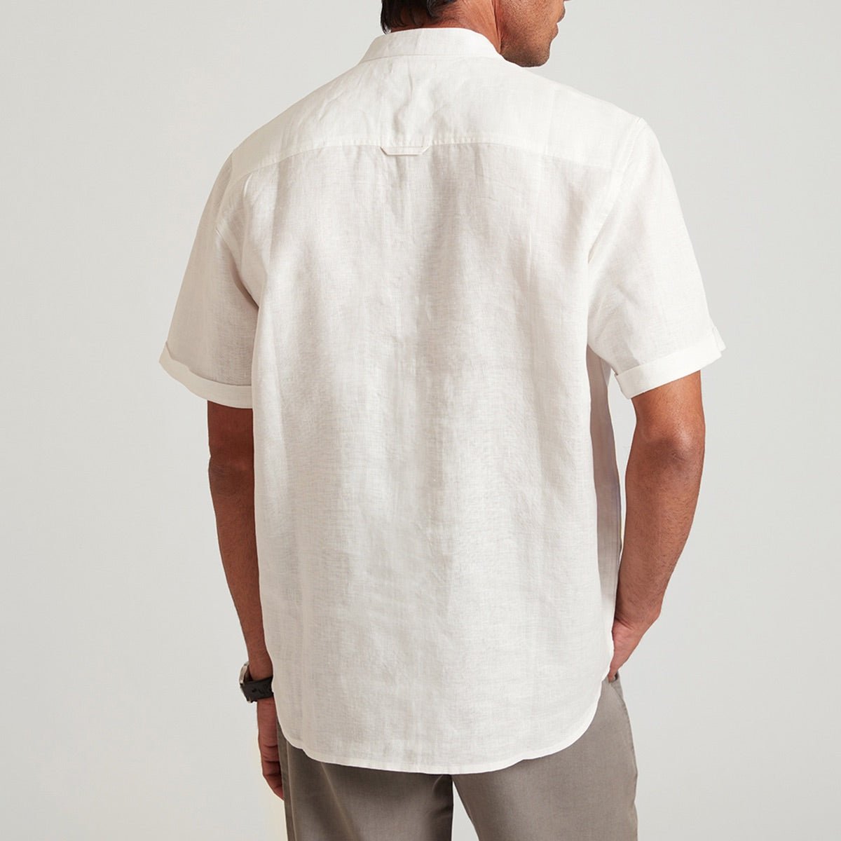 Neo Organic Linen Round Colar Button Down Shirt