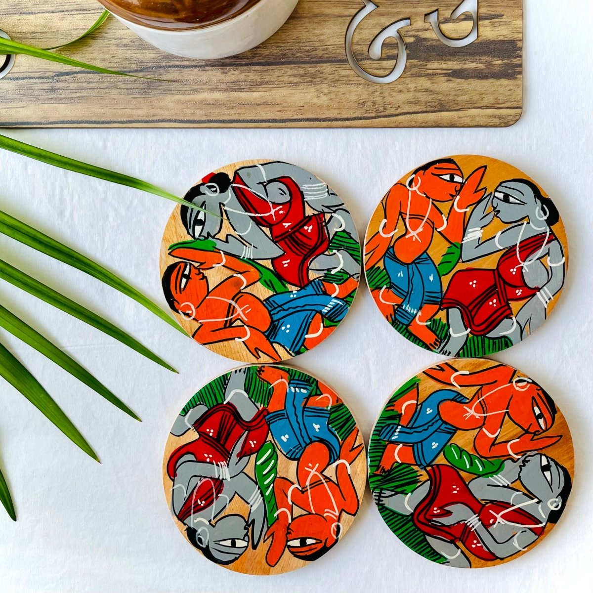 Nritya - Round Wooden Coasters