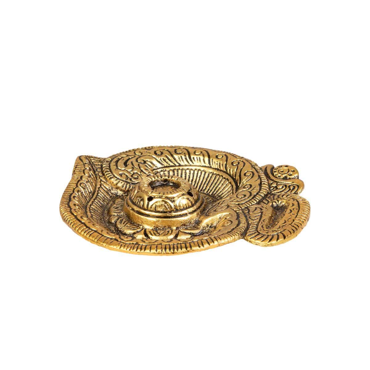 OM Incense Stand Cum Dhoop Burner Gold - Agarbatti Stand