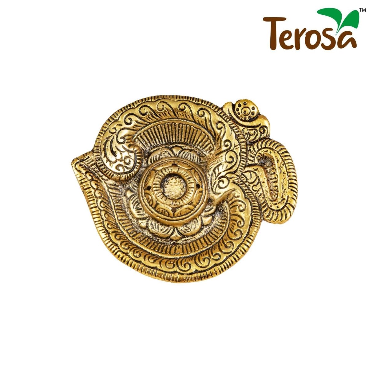 OM Incense Stand Cum Dhoop Burner Gold - Agarbatti Stand