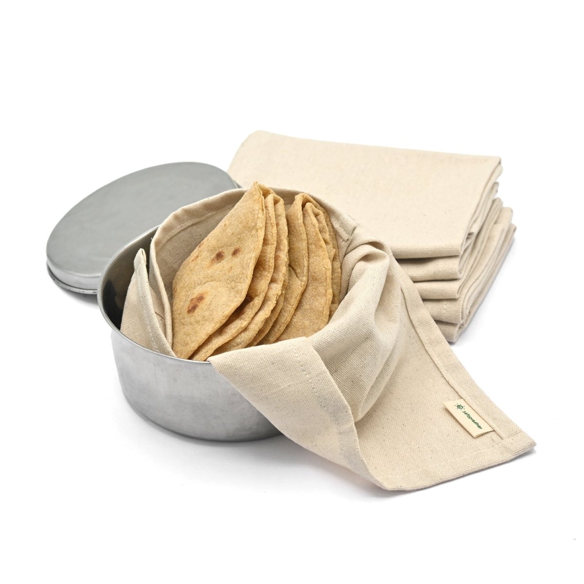 Organic Cotton Chapati / Roti Wrap Cloth- Set of 6