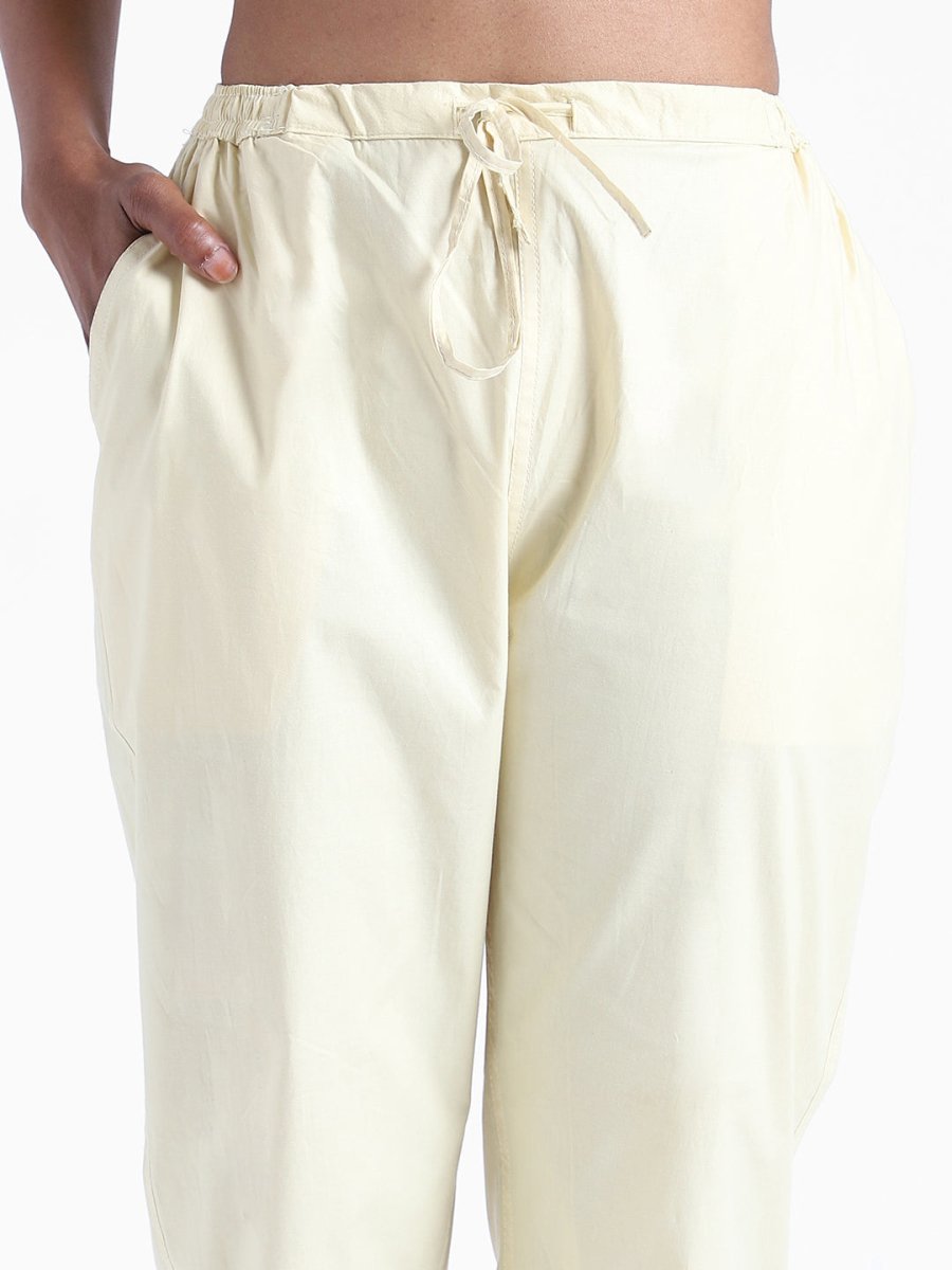 Lemon Yellow Slim Fit Pants - Organic Cotton & Natural Dyed