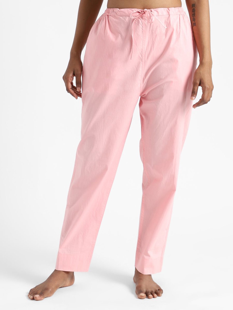 Rose Pink Slim Fit Pants - Organic Cotton & Natural Dyed
