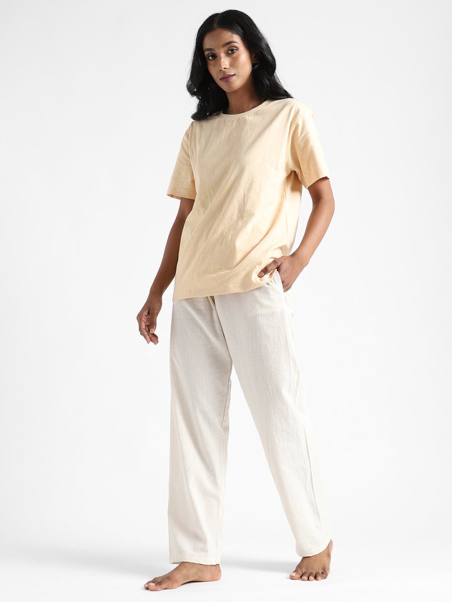 Natural White Pants - Hand Spun & Hand Woven - Organic Cotton & Naturally Dyed