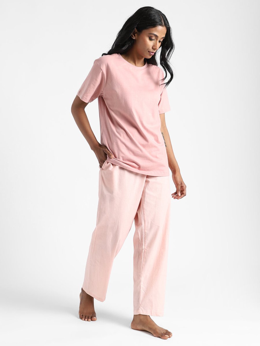 Rose Pink Pants - Hand Spun & Hand Woven - Organic Cotton & Naturally Dyed