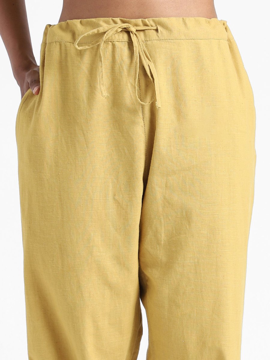 Turmeric Yellow Pants - Hand Spun & Hand Woven - Organic Cotton & Naturally Dyed