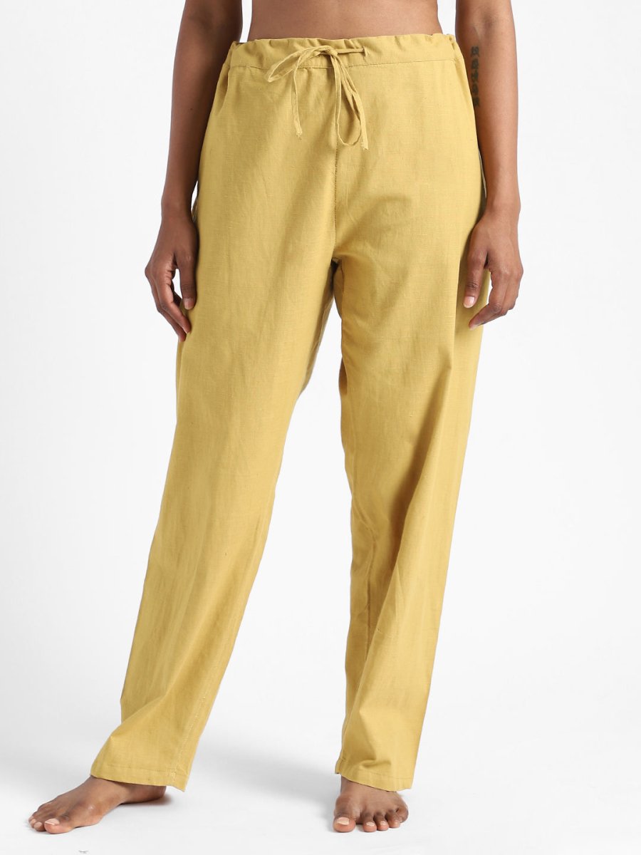 Turmeric Yellow Pants - Hand Spun & Hand Woven - Organic Cotton & Naturally Dyed