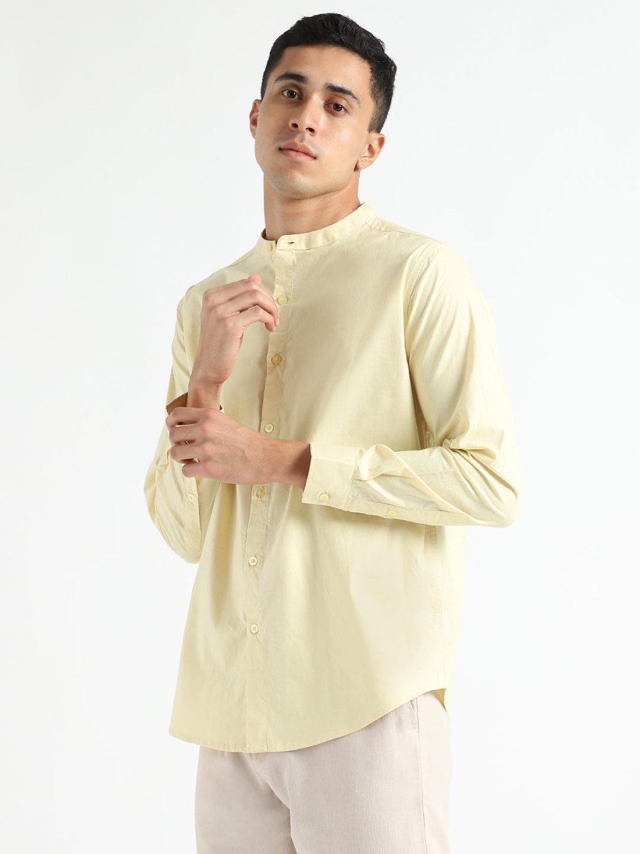 Lemon Yellow Shirt - Organic Cotton & Naturally Dyed - Round Neck
