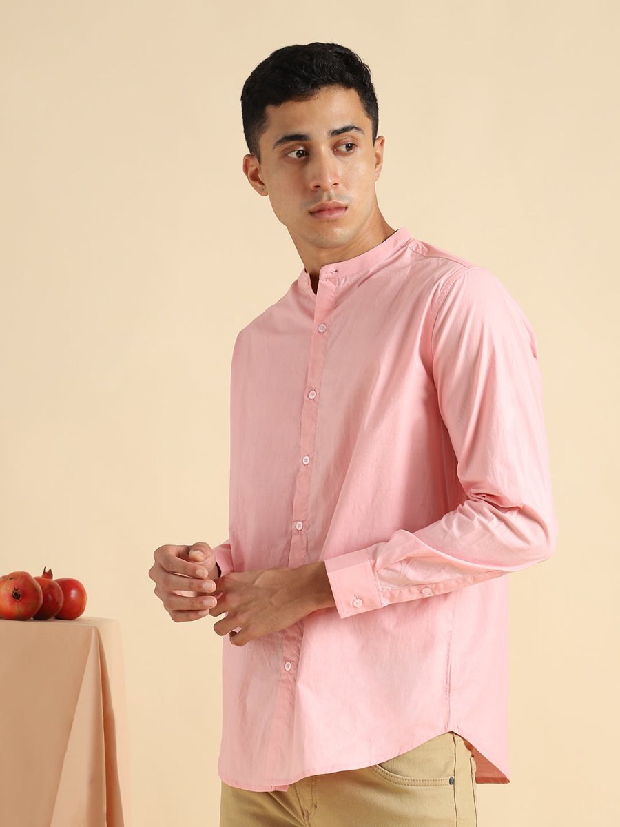 Pink Shirt - Organic Cotton & Naturally Dyed - Round Neck