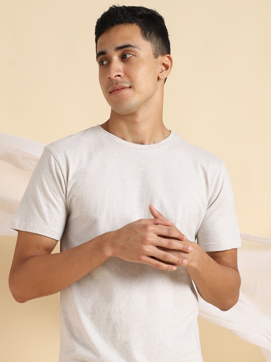 Grey Melange T-shirt - Organic Cotton & Naturally Fiber Dyed