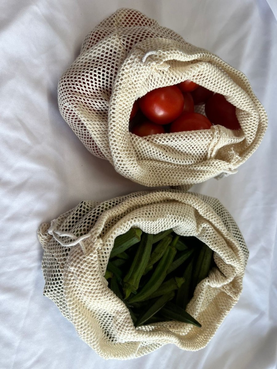 Organic Cotton Vegetable Fridge Bags | Pack of 4