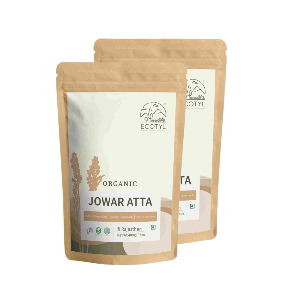 Organic Jowar Atta - 800g (400g x 2 packs)