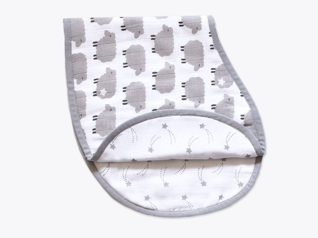 Organic Muslin Burp Cloth & Bib Counting Sheep