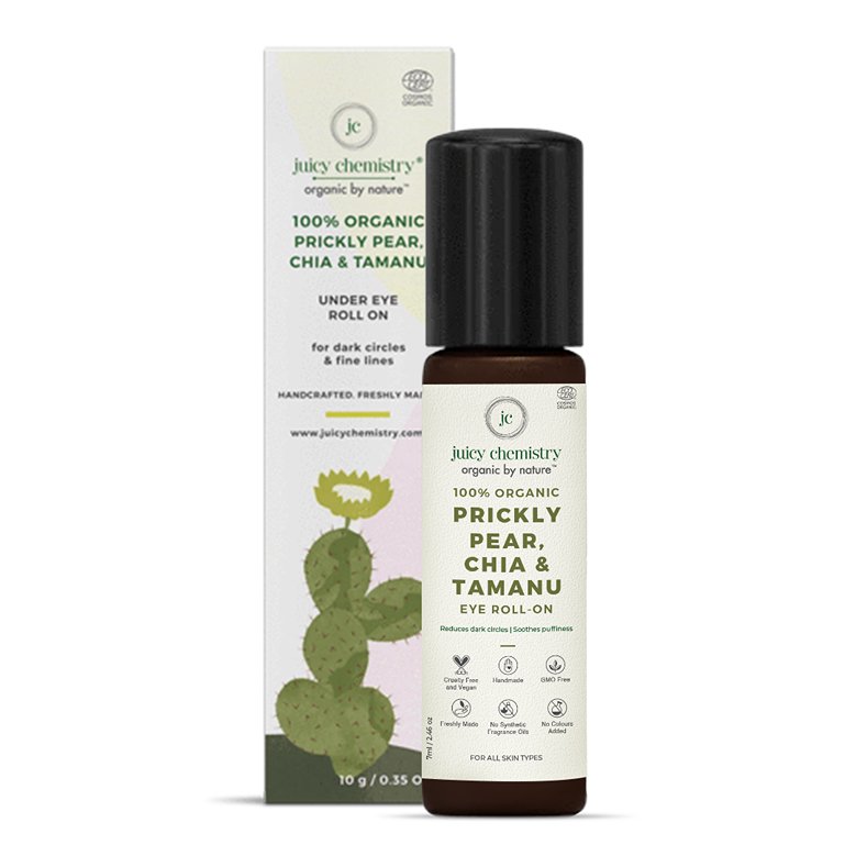 Organic Prickly Pear, Chia & Tamanu Eye Rollon For Dark Circles & Fine Lines - 7ml