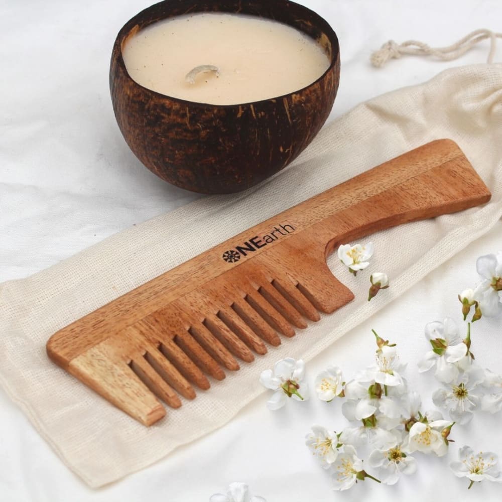 Organic Wooden Neem Wood Comb Range - Pack of 1