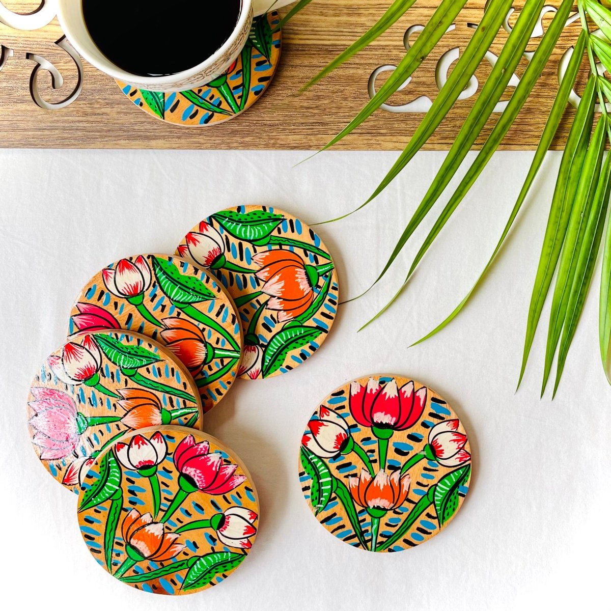 Padma - Round Wooden Coasters