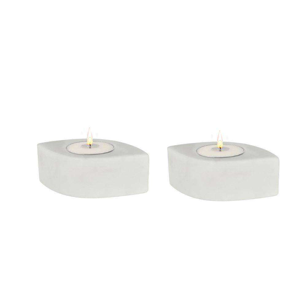 Pearl White Eye T-Lite Holders - Set of 2 - Tea Lights