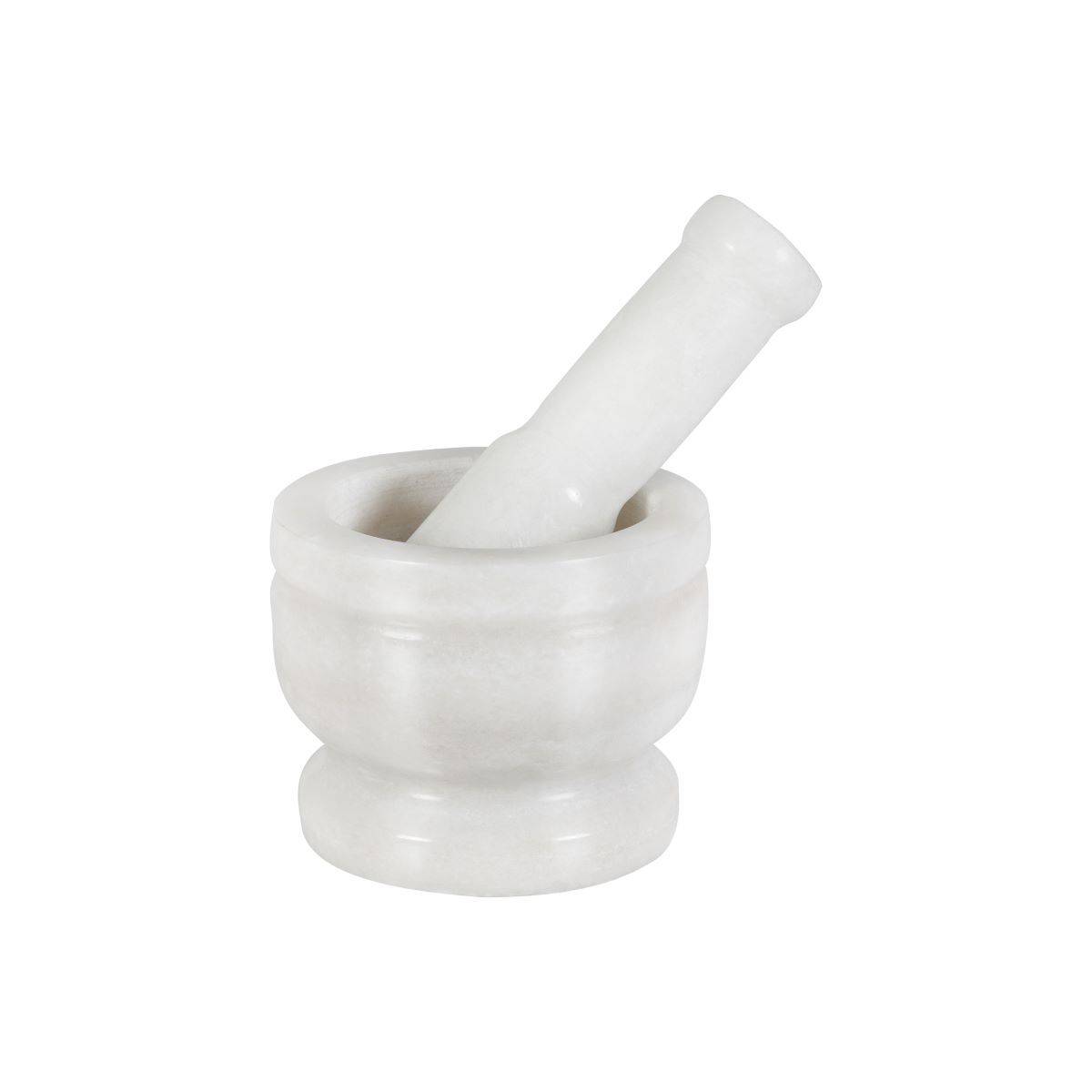 Pearl White Mortar & Pestle Set or Idi Kallu  - 4 Inch - Marble