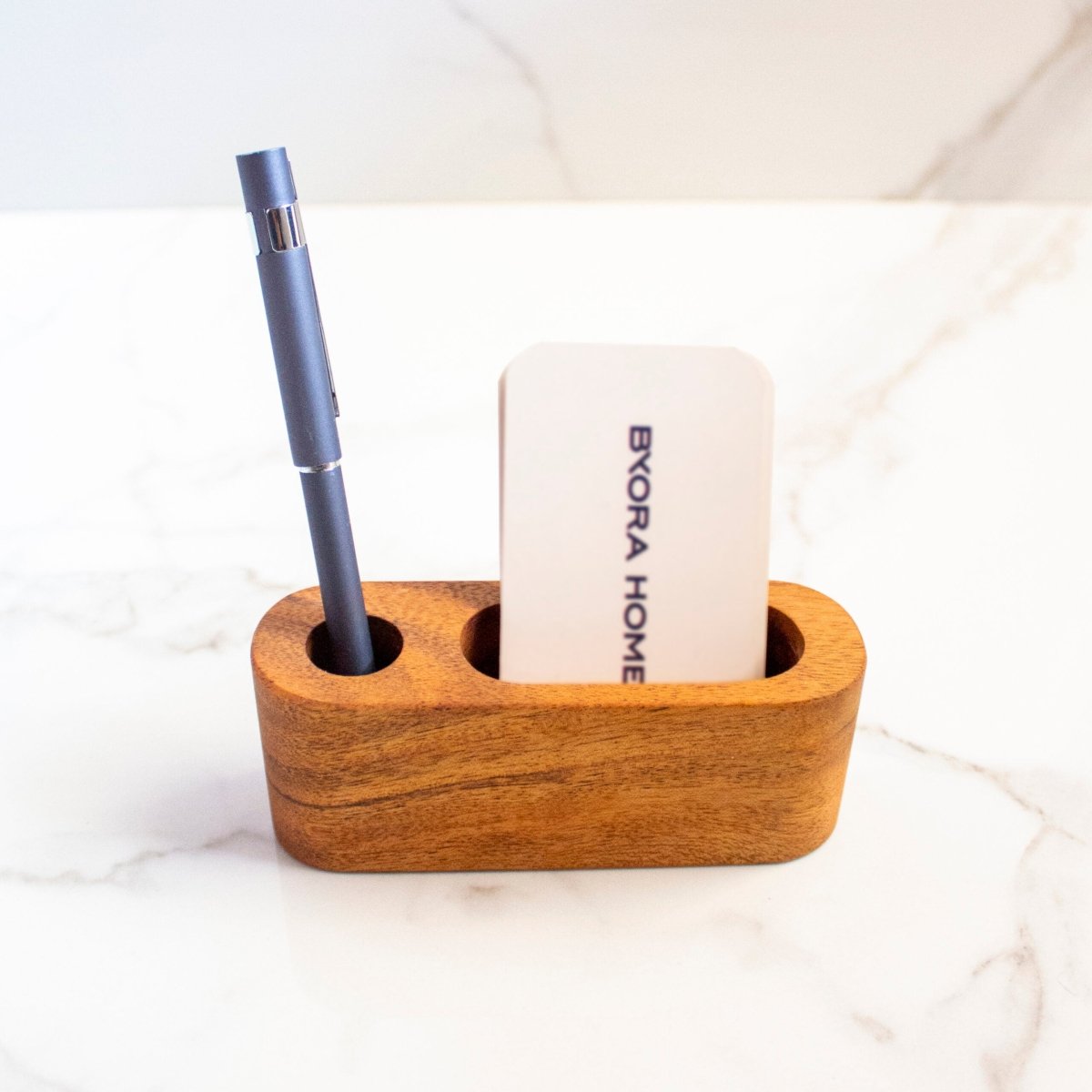 Pen Card Acacia Wood Holder