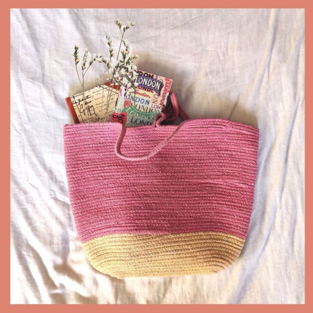 Pink & Cream Handmade Tote Bag