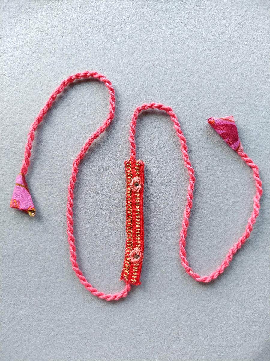 Pink Embroidered Rakhi