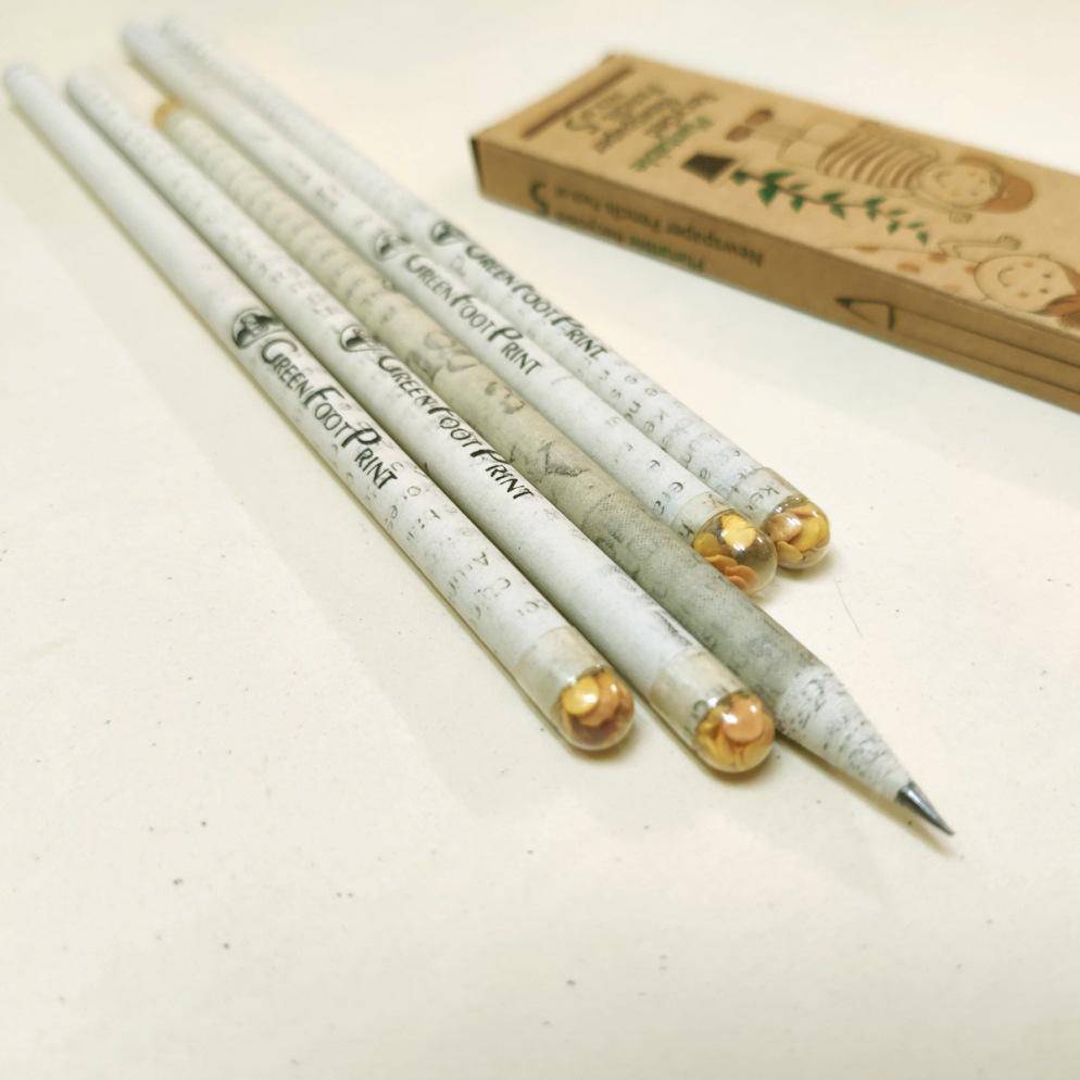 Plantable Recycled News paper Seed Pencils - Pack of 10 pencils